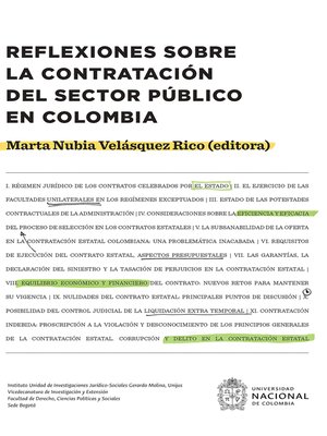 cover image of Reflexiones sobre la contratación del sector público en Colombia